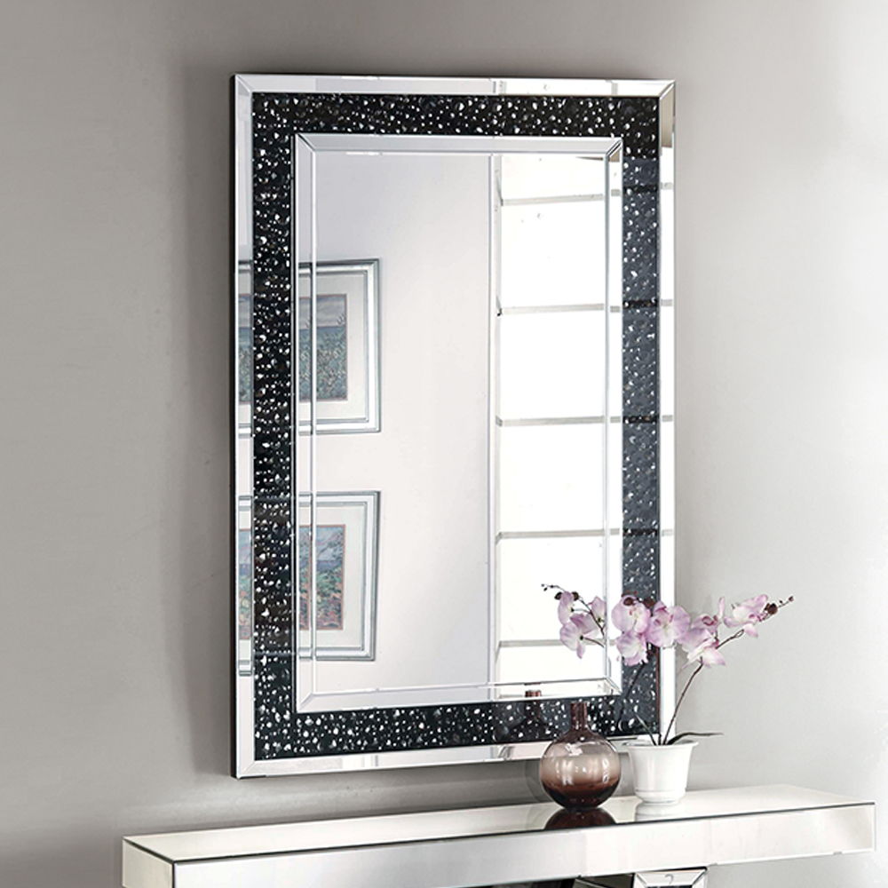 Noor - Decoración de pared - Espejos y piedras preciosas artificiales - 47"