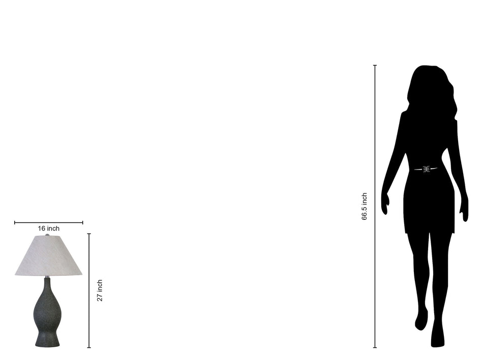 "Cerulean Elegance" Ceramic Table Lamp (Set of 2) - Blue Gray