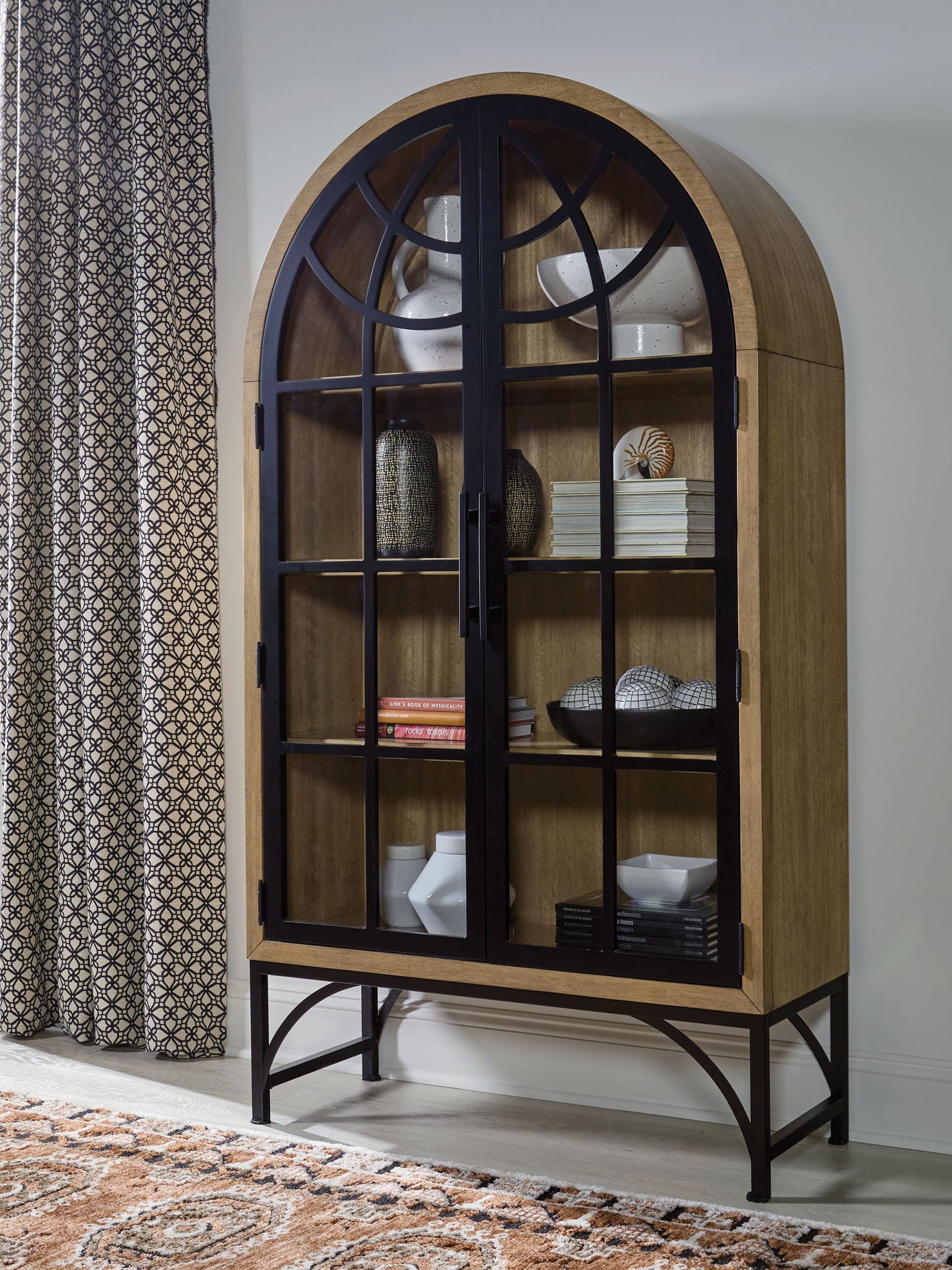 Gwenwich - Natural / Black - Accent Cabinet