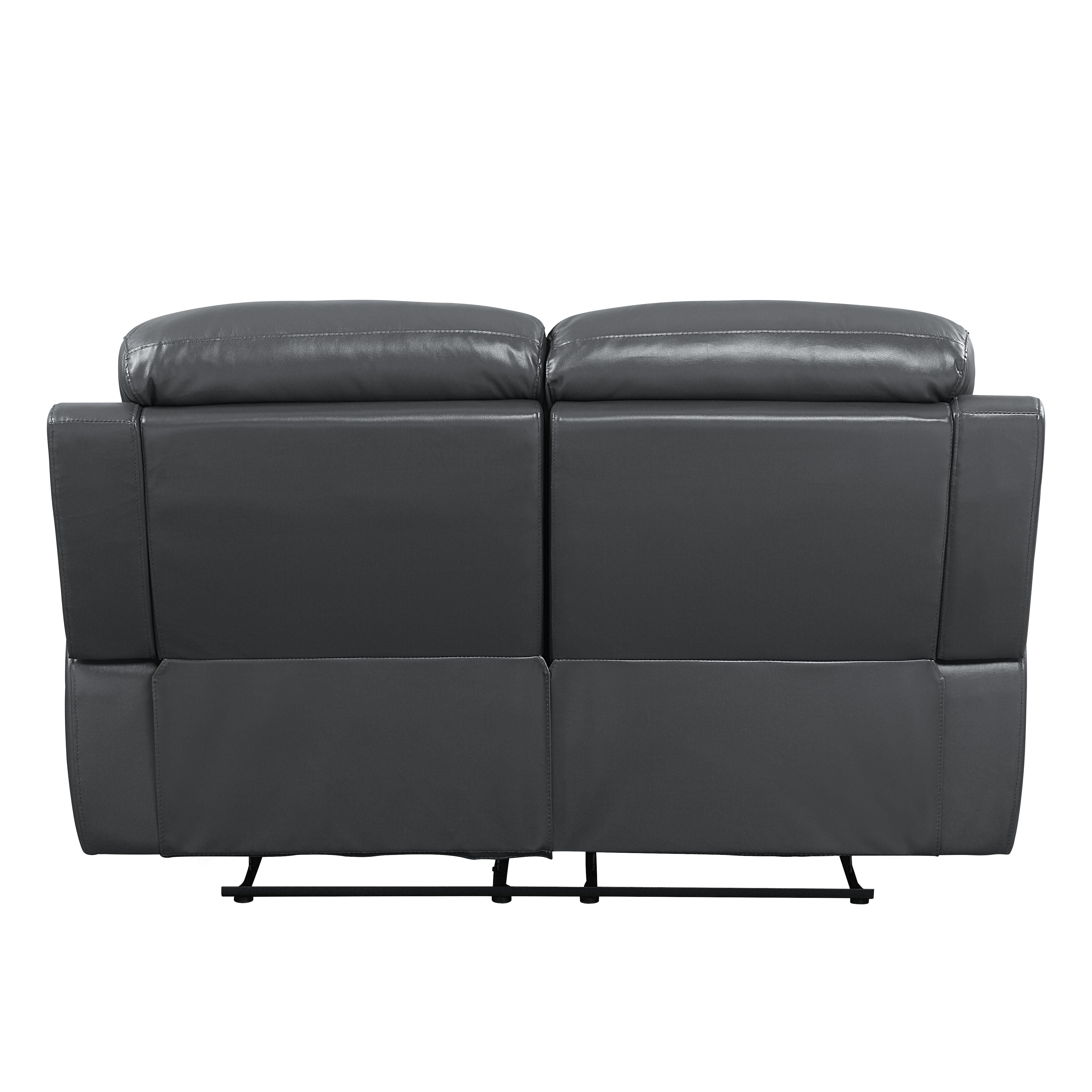 Lamruil - Loveseat - Cuero flor de color gris