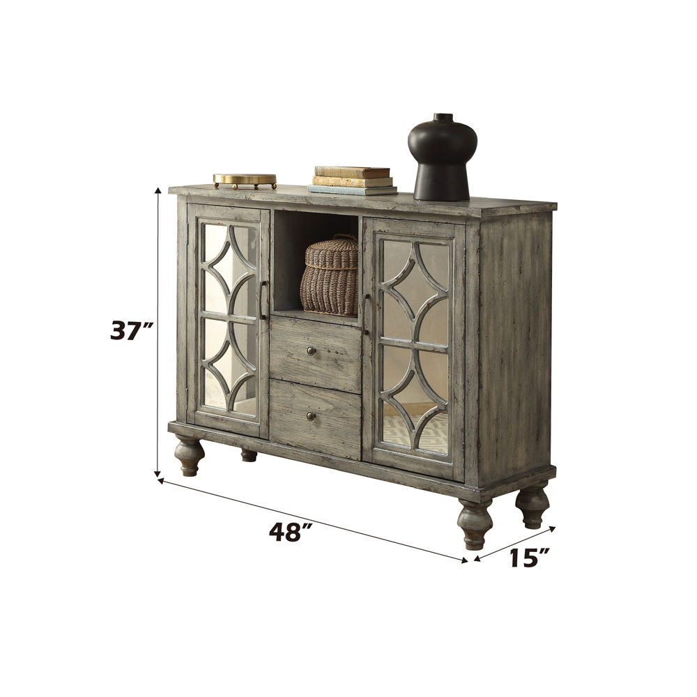 Velika - Mesa auxiliar - Gris desgastado - Madera