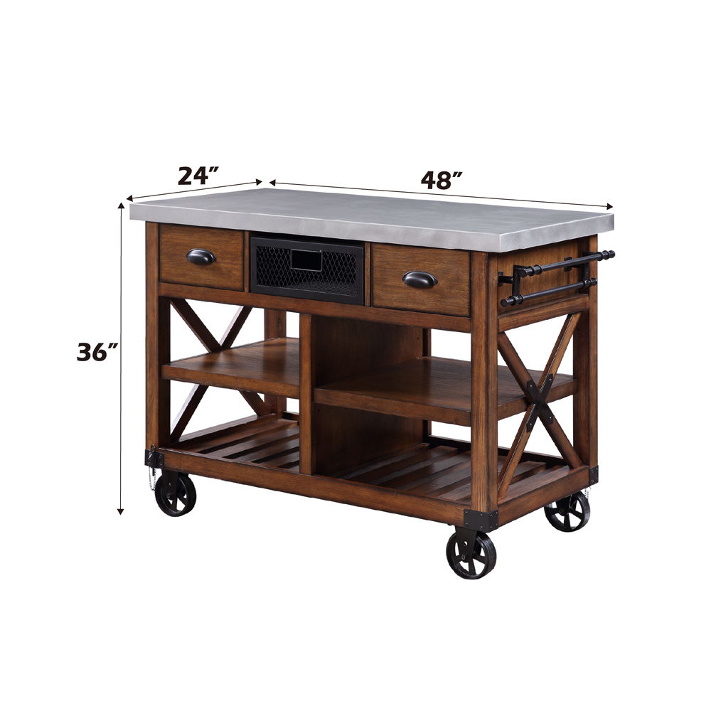 Kailey - Carrito de cocina - Roble antiguo
