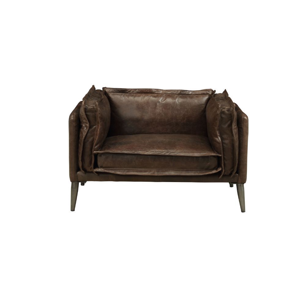 Porchester - Silla - Cuero de grano superior Distress Chocolate