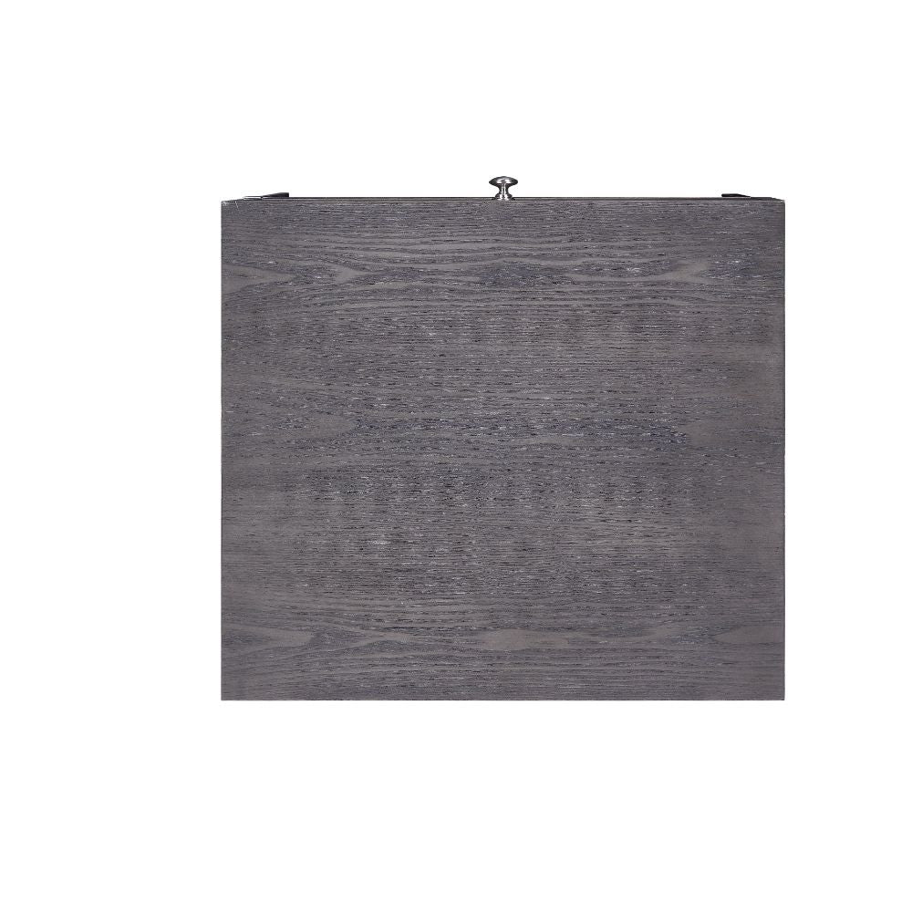 Iban - Mesa auxiliar - Roble gris y cromo