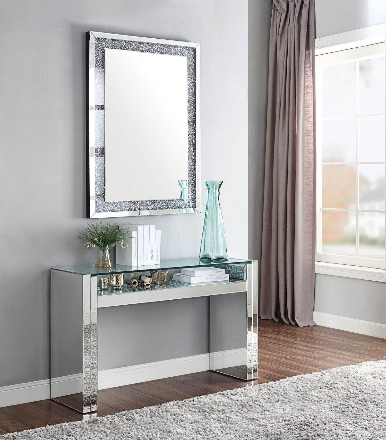 Nysa - Mesa auxiliar - Plata perlada - 32"