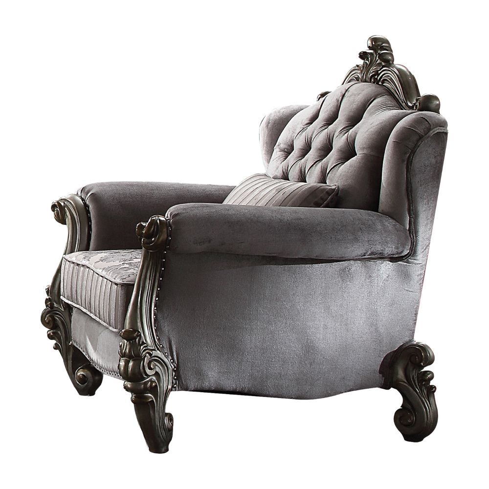 Versalles - Silla - Terciopelo y platino antiguo - 46"