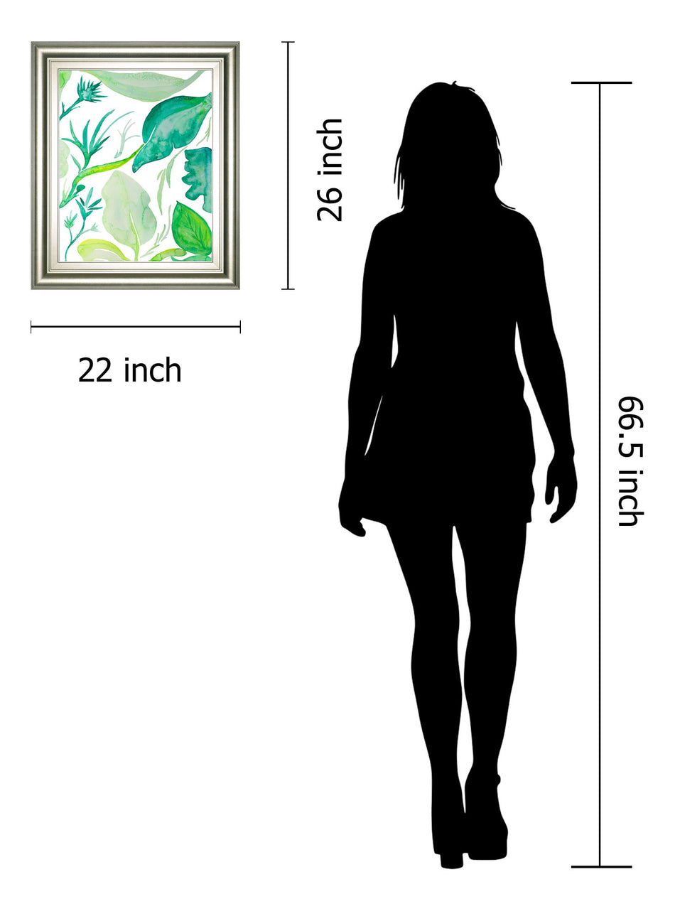 Green Water Leaves Il By Kat Papa - Framed Print Wall Art - Green