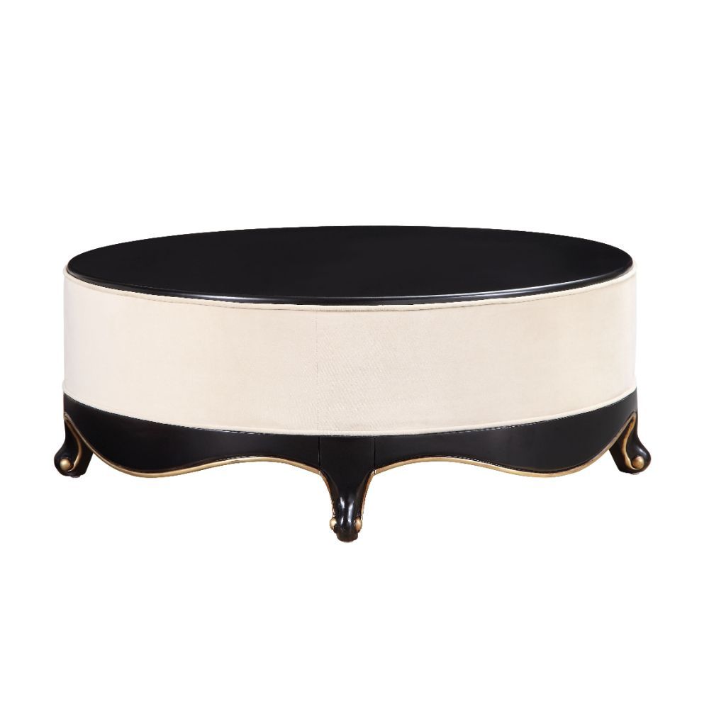 Sheridan - Mesa de cóctel - Tela color crema y negro