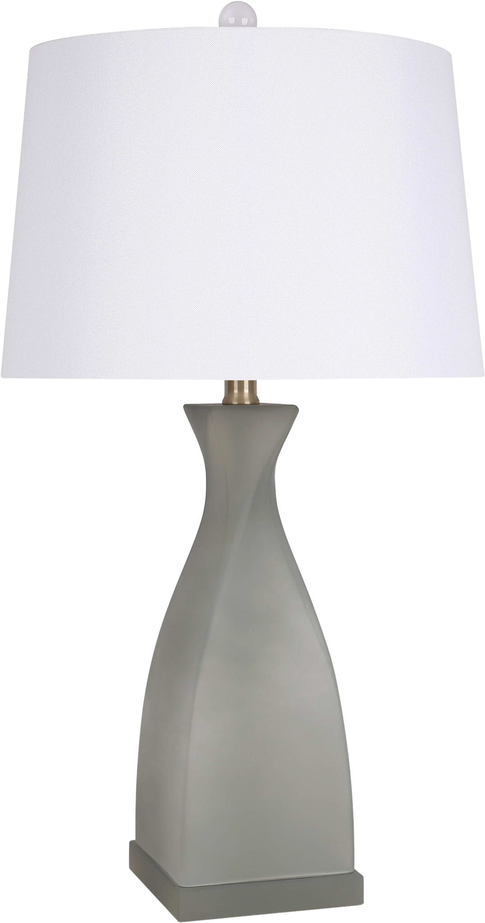 "Sage Elegance" Art Glass Table Lamp (Set of 2) - Frosted Sage Green / Frosted Crystal