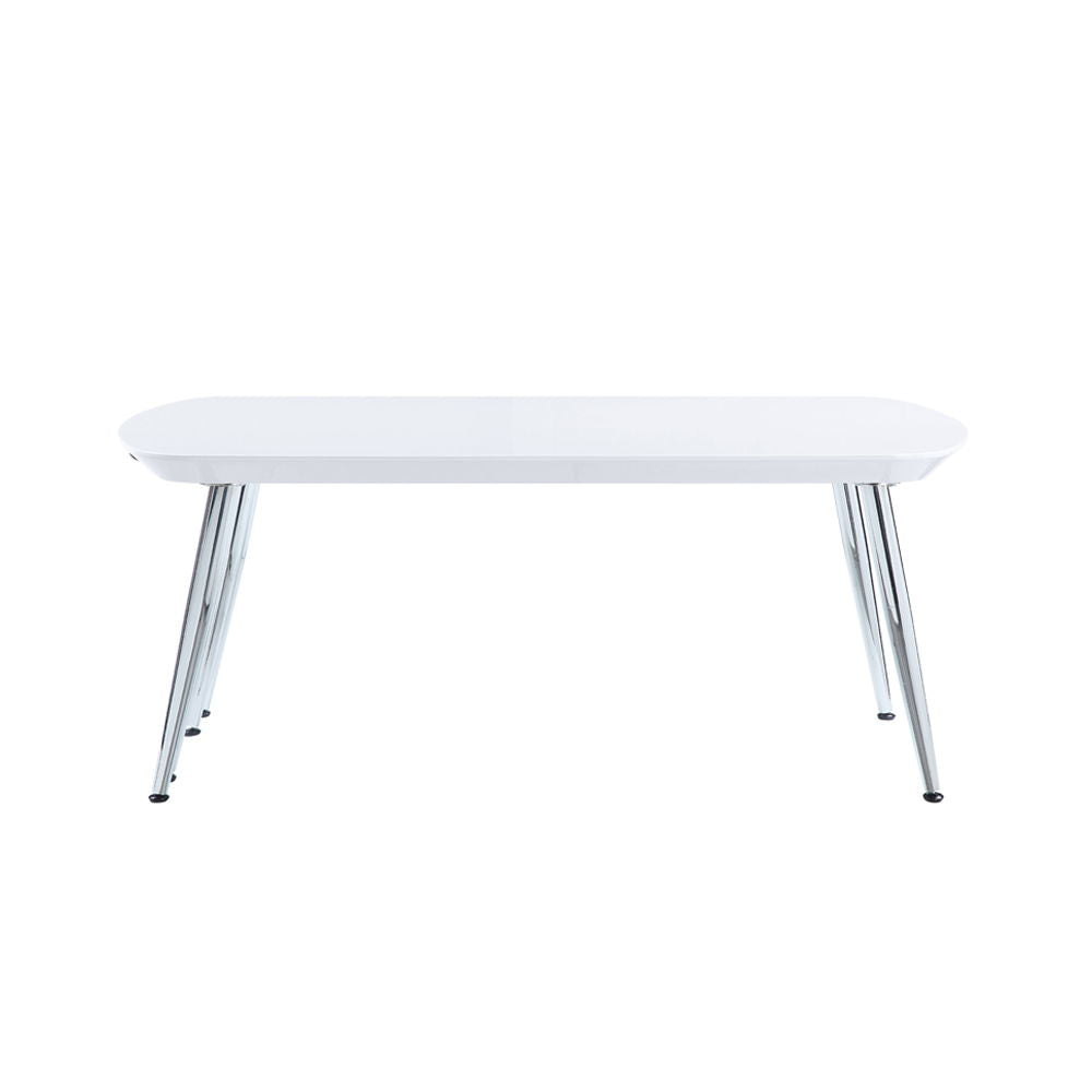 Mesa de centro Acme con acabado blanco y cromado