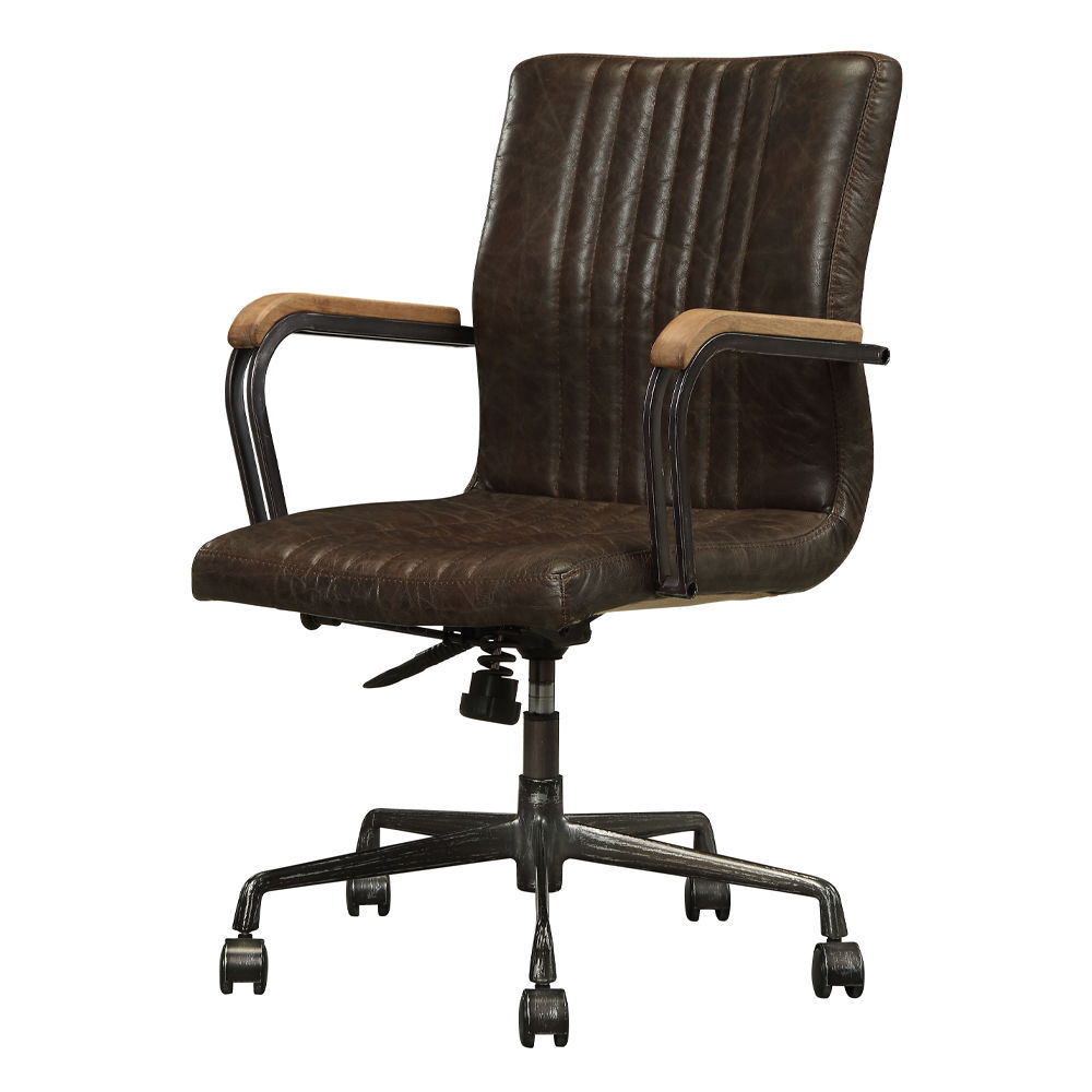 Joslin - Silla de oficina ejecutiva - Cuero de grano superior Distress Chocolate