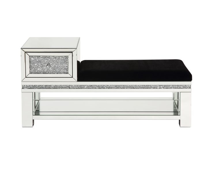 Noralie - Banco - Espejo y diamantes falsos - 24"