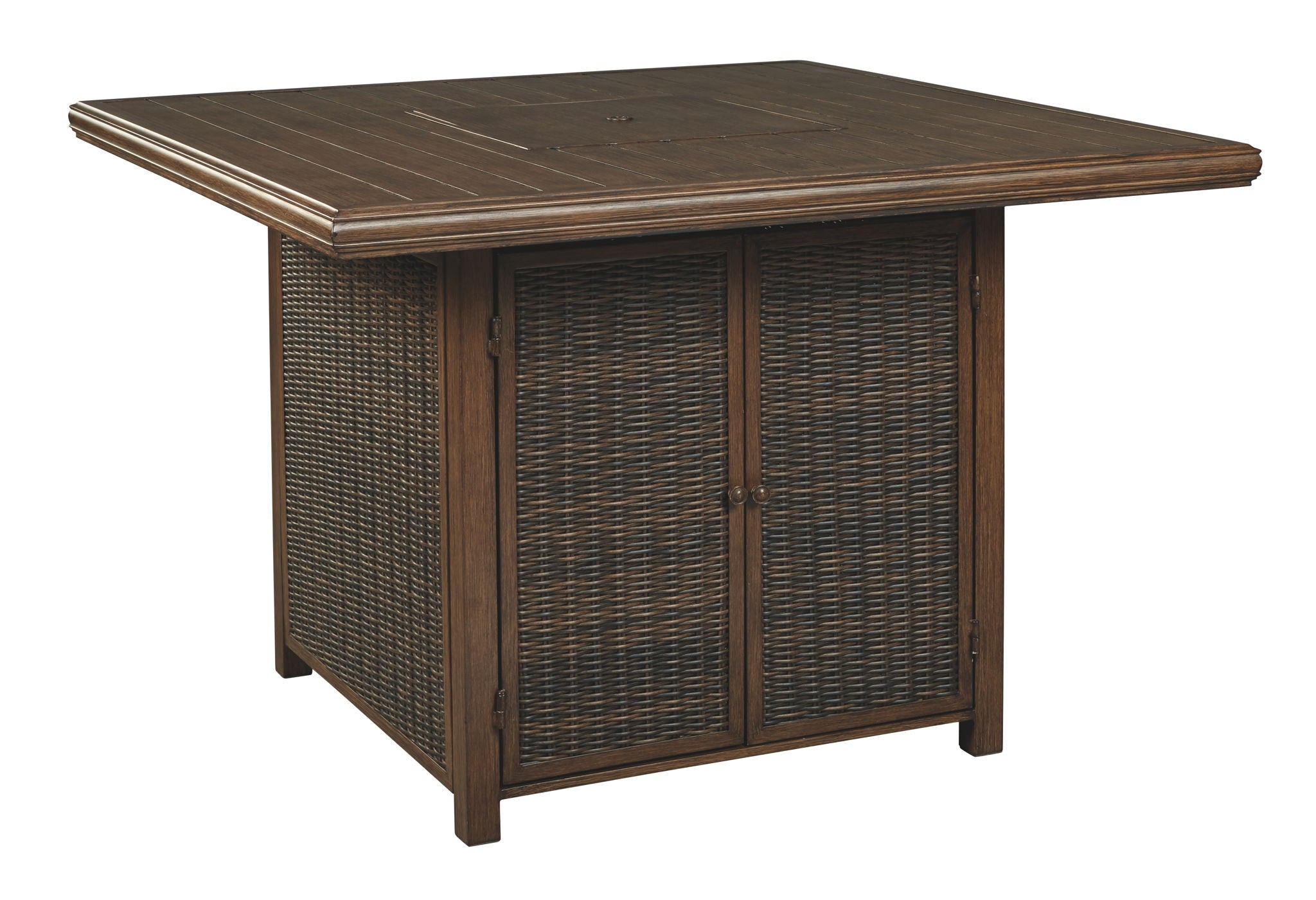 Paradise Trail - Medium Brown - Square Bar Table w/Fire Pit