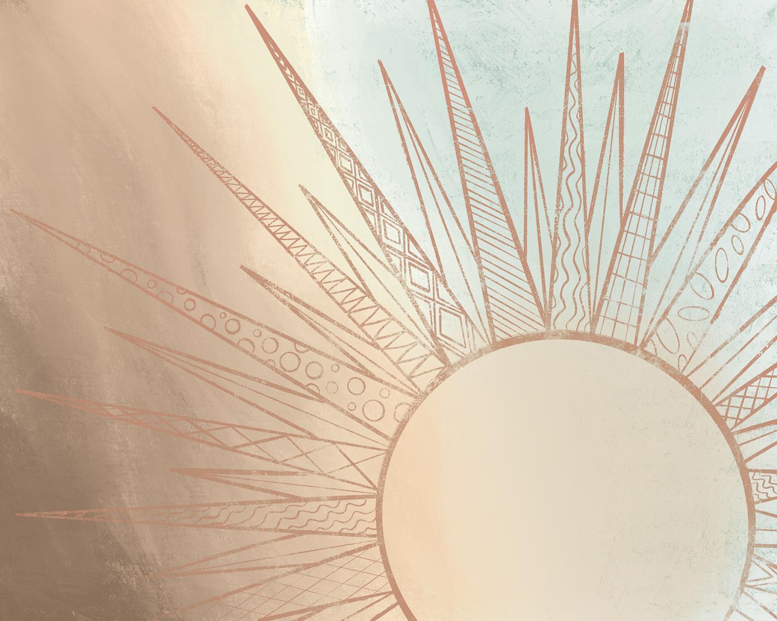 Celestial Sun Rising By Elizabeth Medley (Framed) - Light Brown