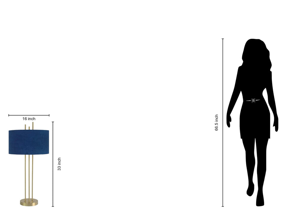 "Velvet Radiance" Metal Table Lamp (Set of 2) - Plated Gold Fiish