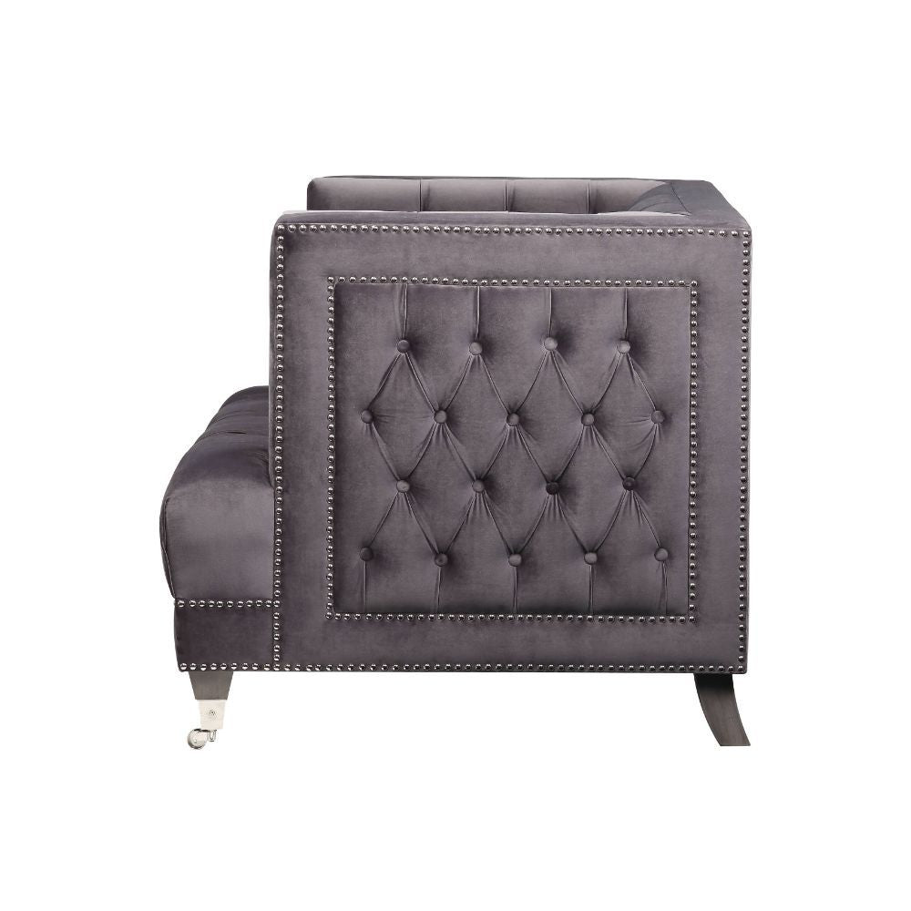 Hegio - Silla - Terciopelo Gris