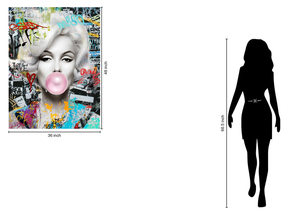 Graffiti Bubble Icon - 36" x 48" Framed Wall Art