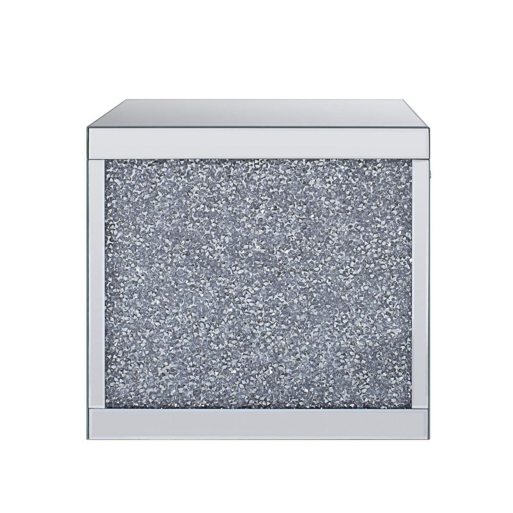 Noralie - Mesa auxiliar - Espejo y diamantes falsos - 23"