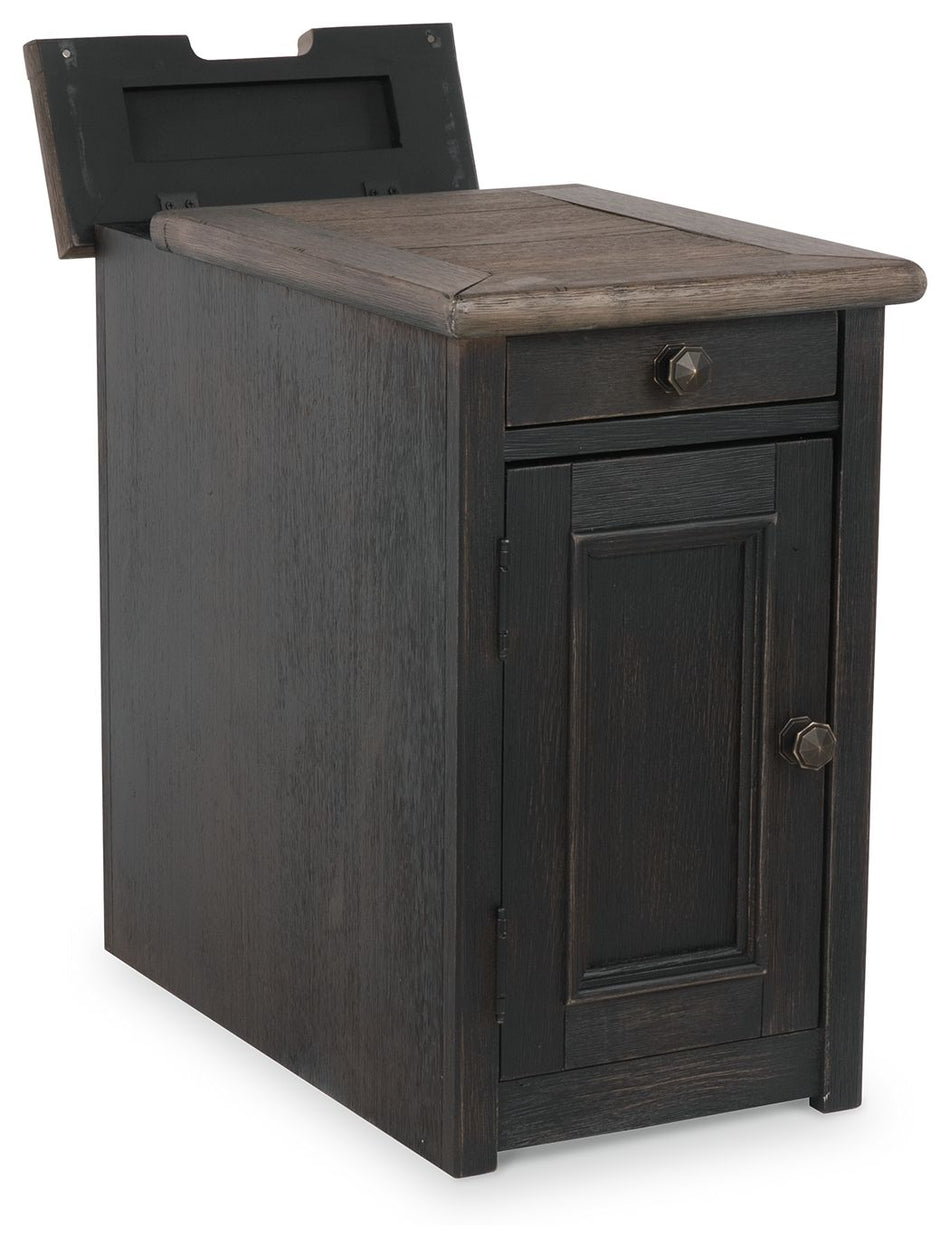 Mesa auxiliar con silla Tyler - Marrón grisáceo/Negro