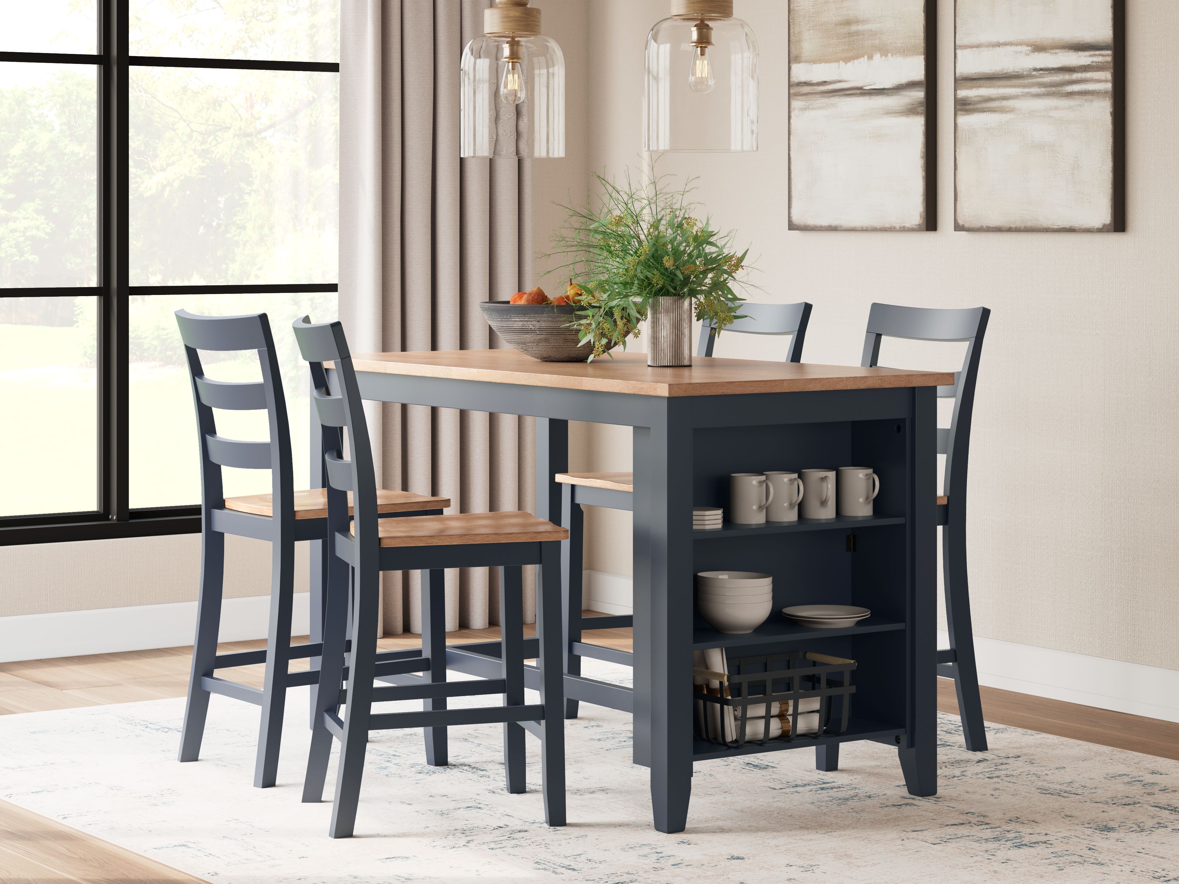 Gesthaven - Conjunto de encimera de comedor rectangular