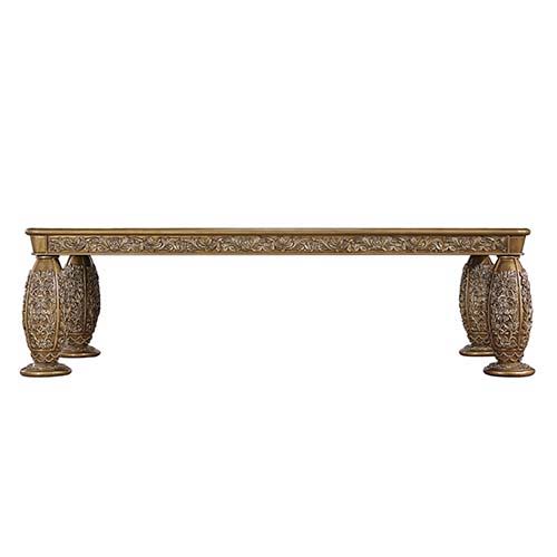 Mesa de comedor Constantine con acabado marrón y dorado