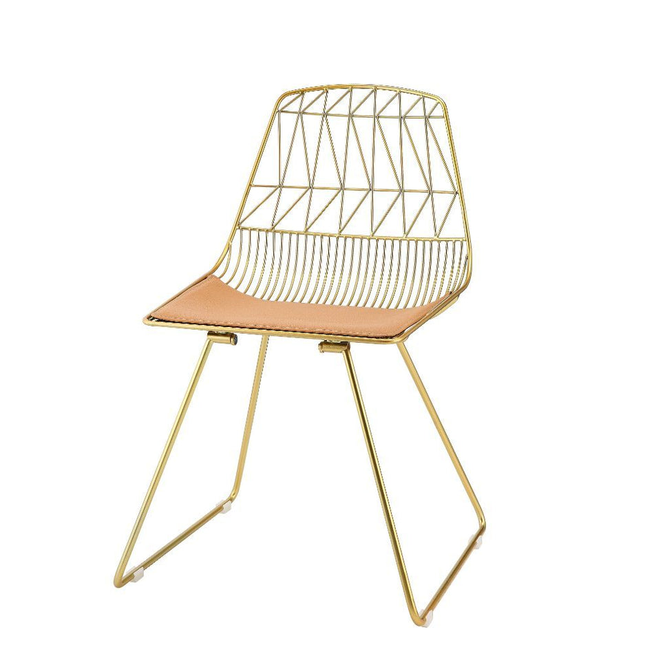 Fantasia - Silla auxiliar (juego de 2) - PU color whisky y dorado