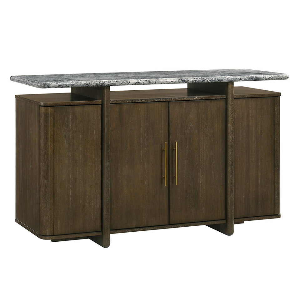 Dillon - Server With Marble Top - Natural / Walnut