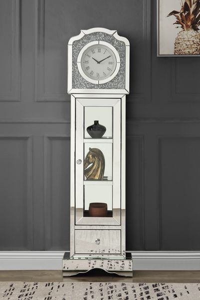 Noralie - Reloj de pie - Espejo y diamantes falsos