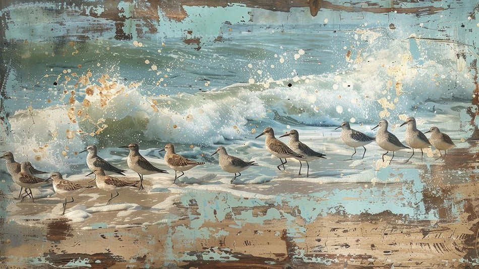 Mess On The Beach (Framed) - Blue