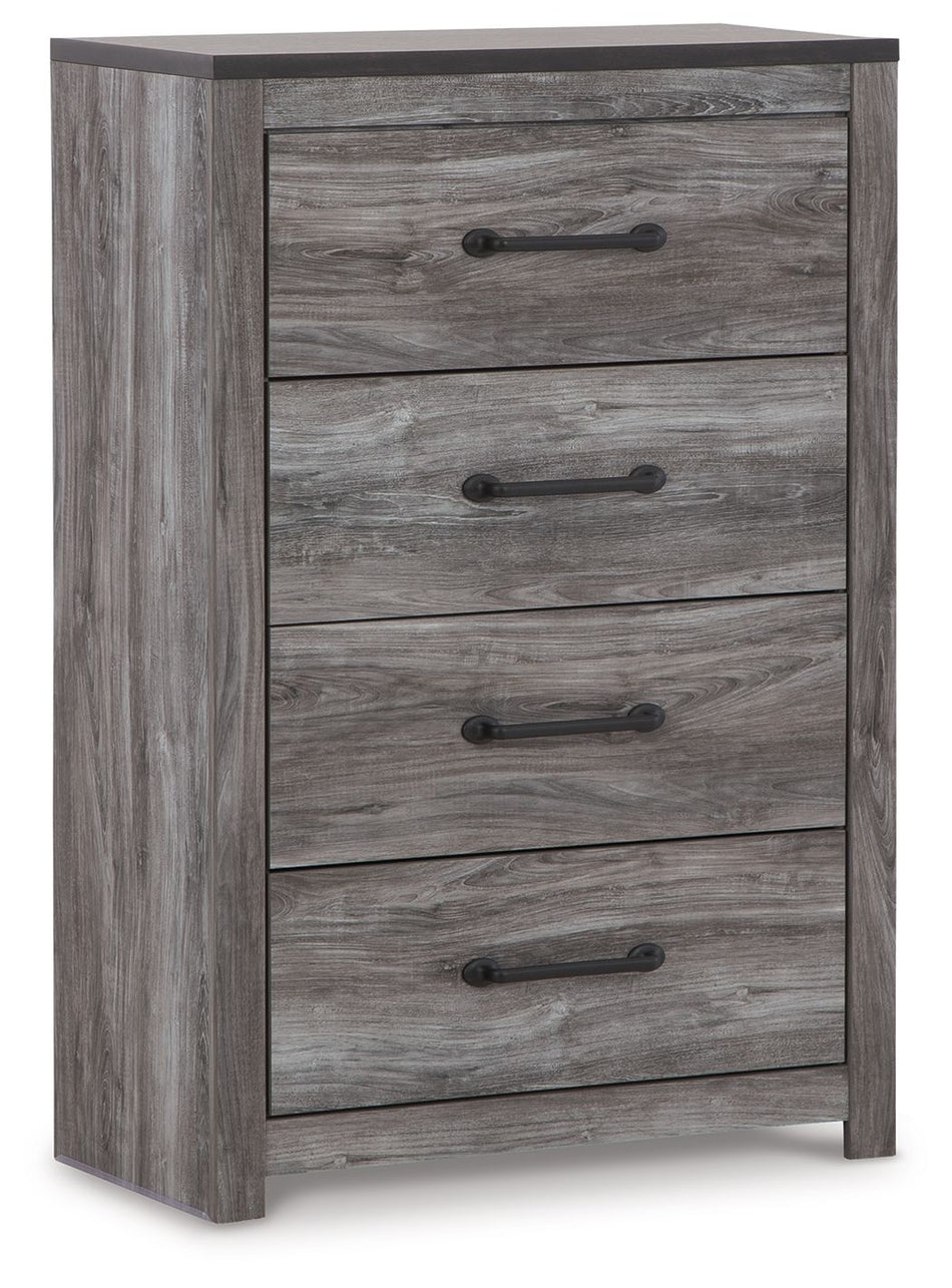 Cómoda de cuatro cajones Bronyan - Gris oscuro