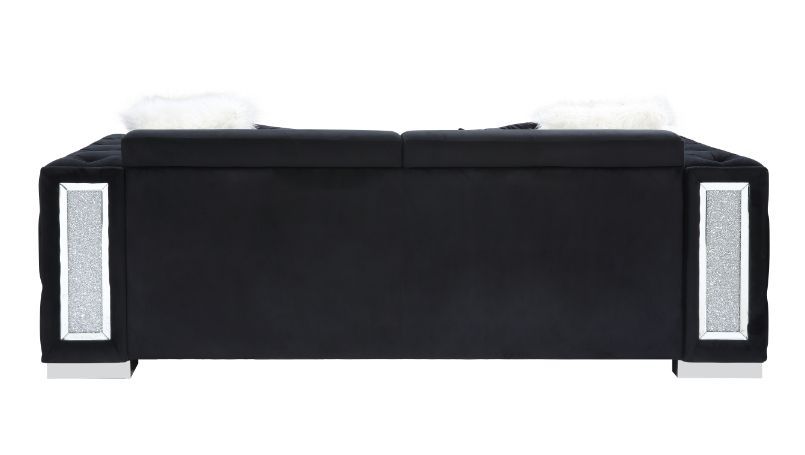 Trislar - Sofá - Terciopelo negro - 33"