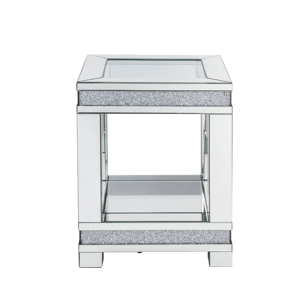 Noralie - Mesa auxiliar - Plata perlada - Madera - 24"