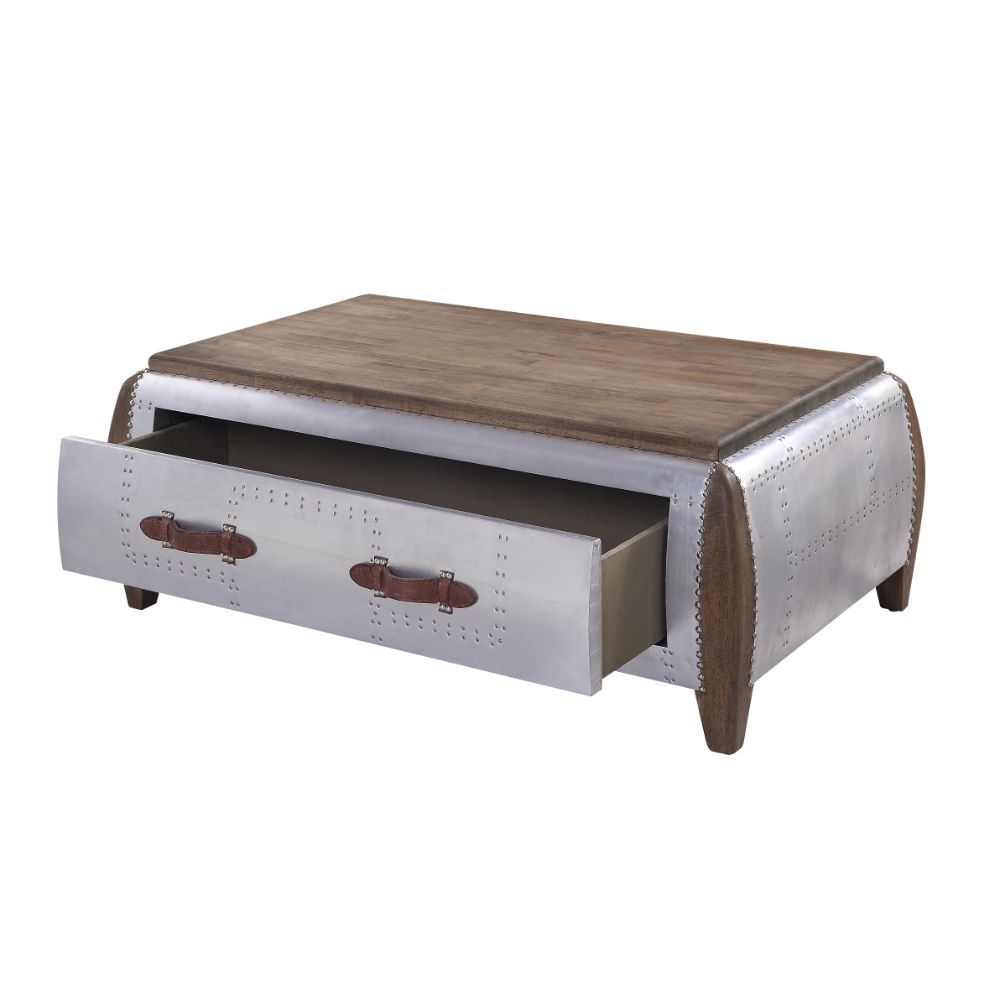 Brancaster - Mesa de centro - Roble antiguo y aluminio