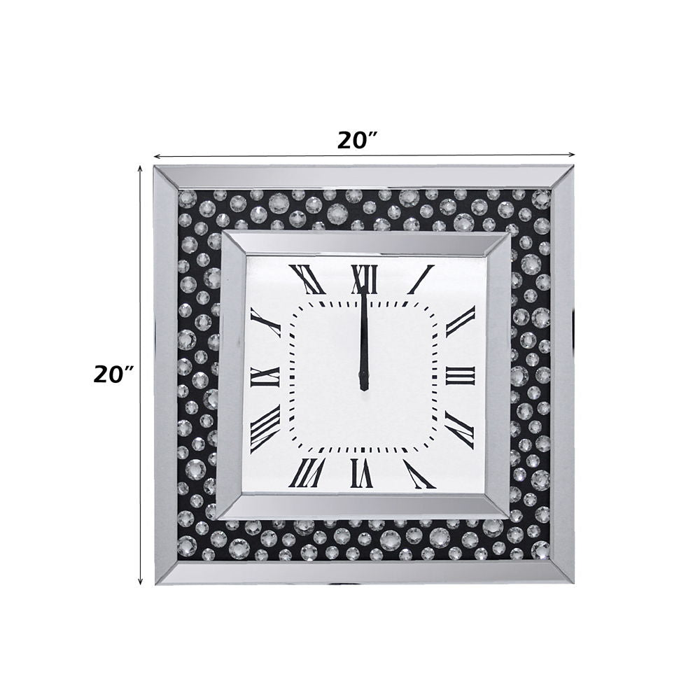 Reloj de pared Marku con espejos y piedras preciosas de imitación