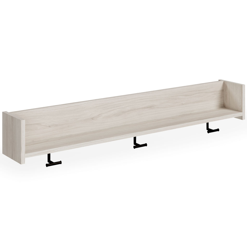 Socalle - Wall Mounted Coat Rack w/Shelf - Light Natural