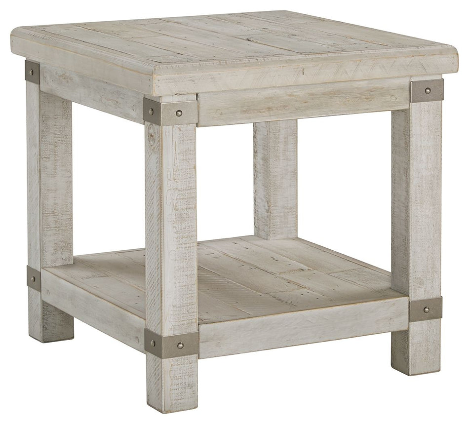 Carynhurst - Mesa auxiliar rectangular de color gris lavado blanco