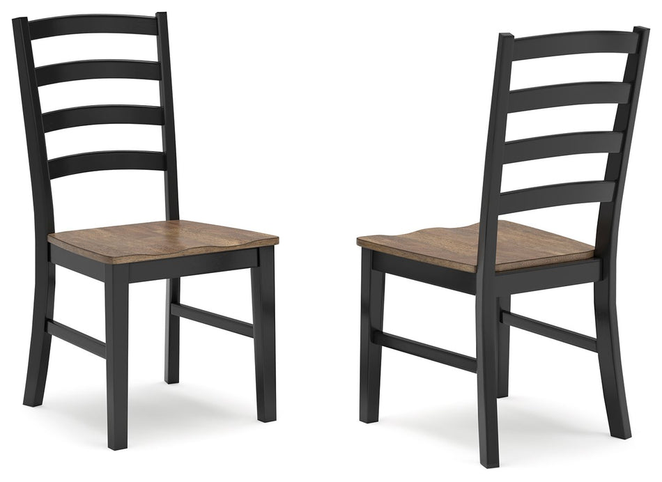 Wildenauer - Marrón / Negro - Silla auxiliar para comedor (juego de 2)