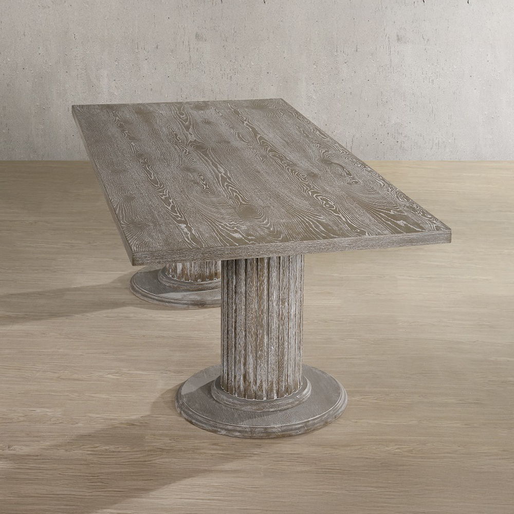 Mesa de comedor Gabrian, color gris reciclado, 31"