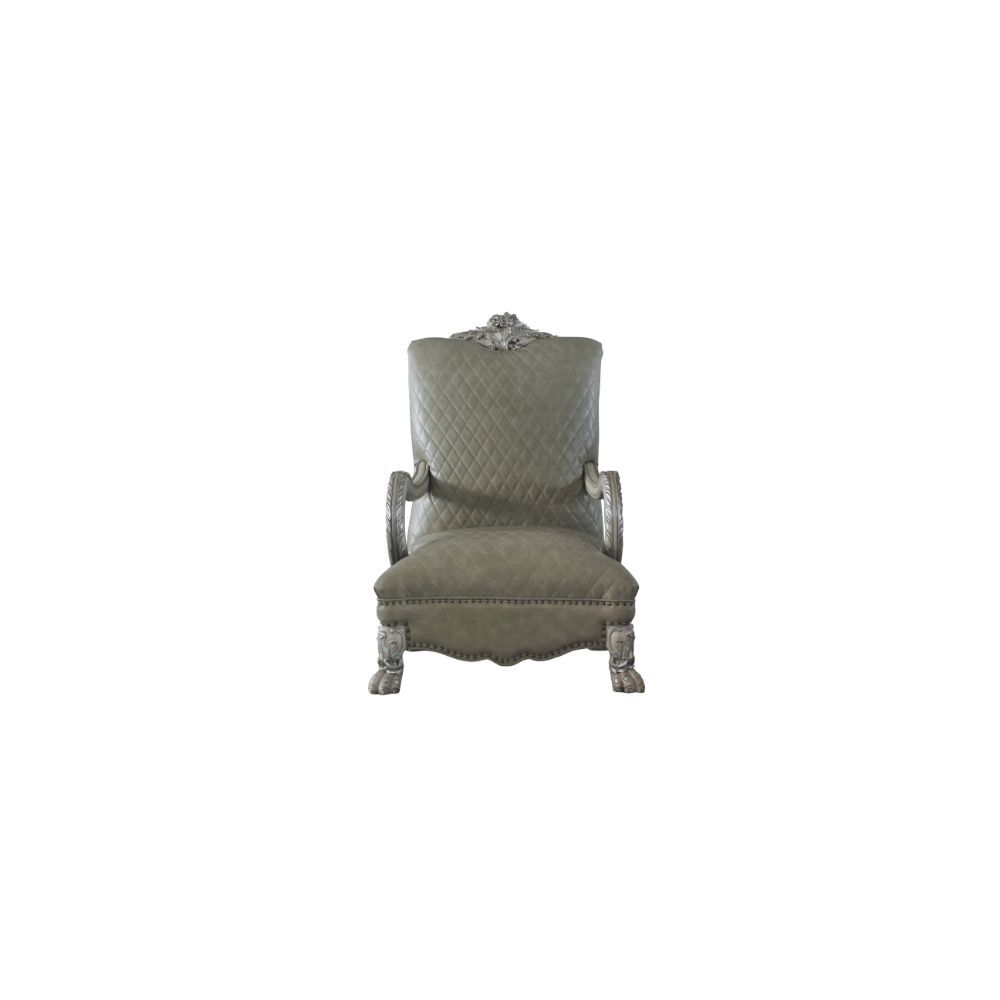 Dresden - Silla decorativa - Blanco hueso vintage y PU
