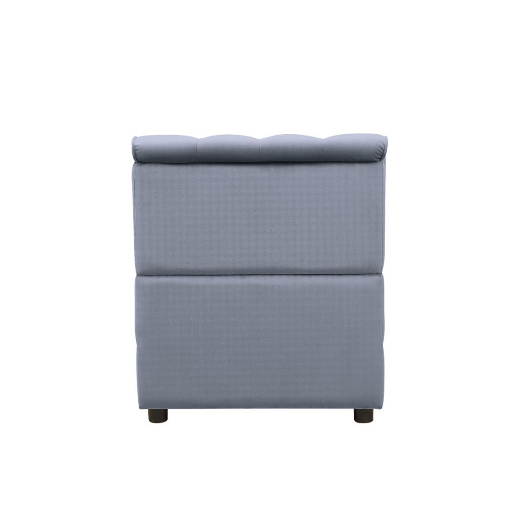 Bois II - Silla sin brazos - Terciopelo gris