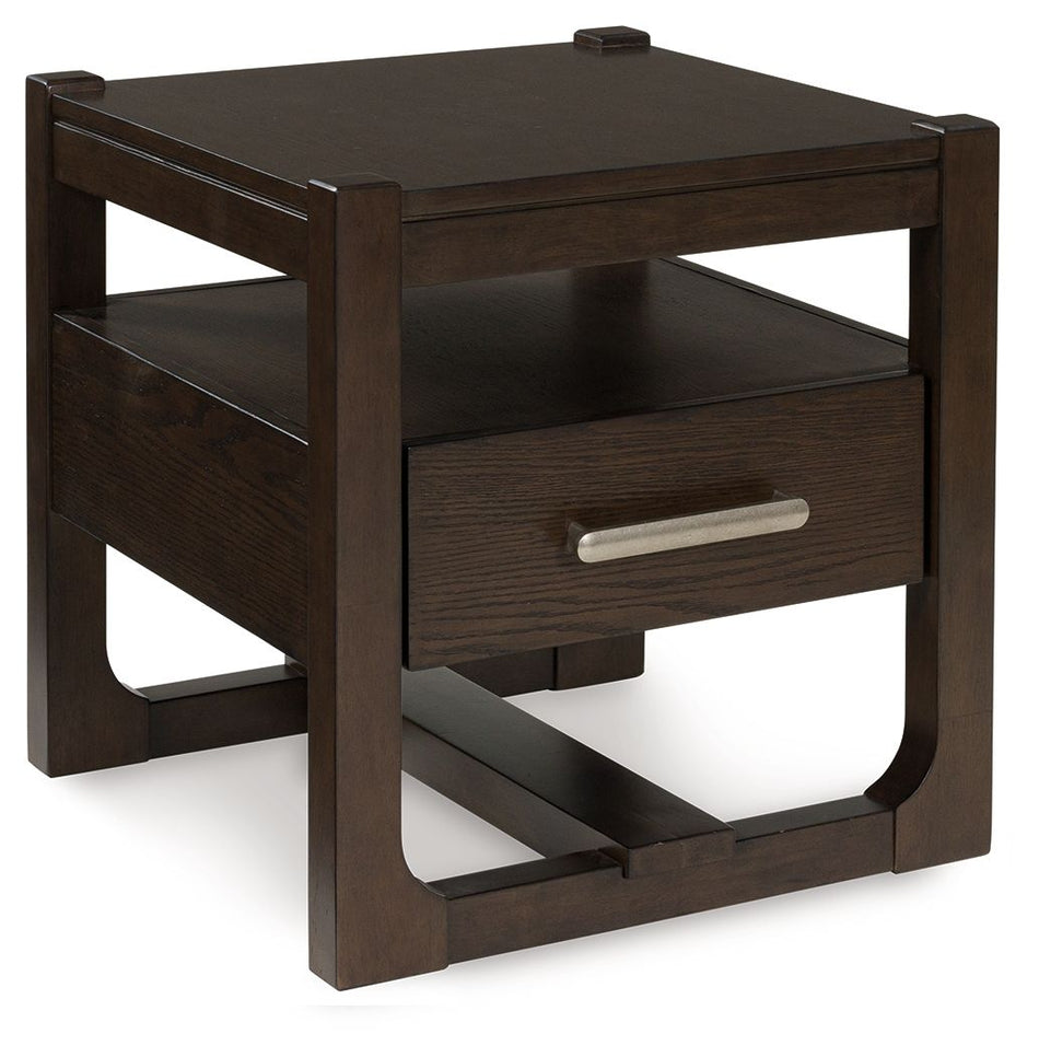 Breckington - Marrón oscuro - Mesa auxiliar cuadrada