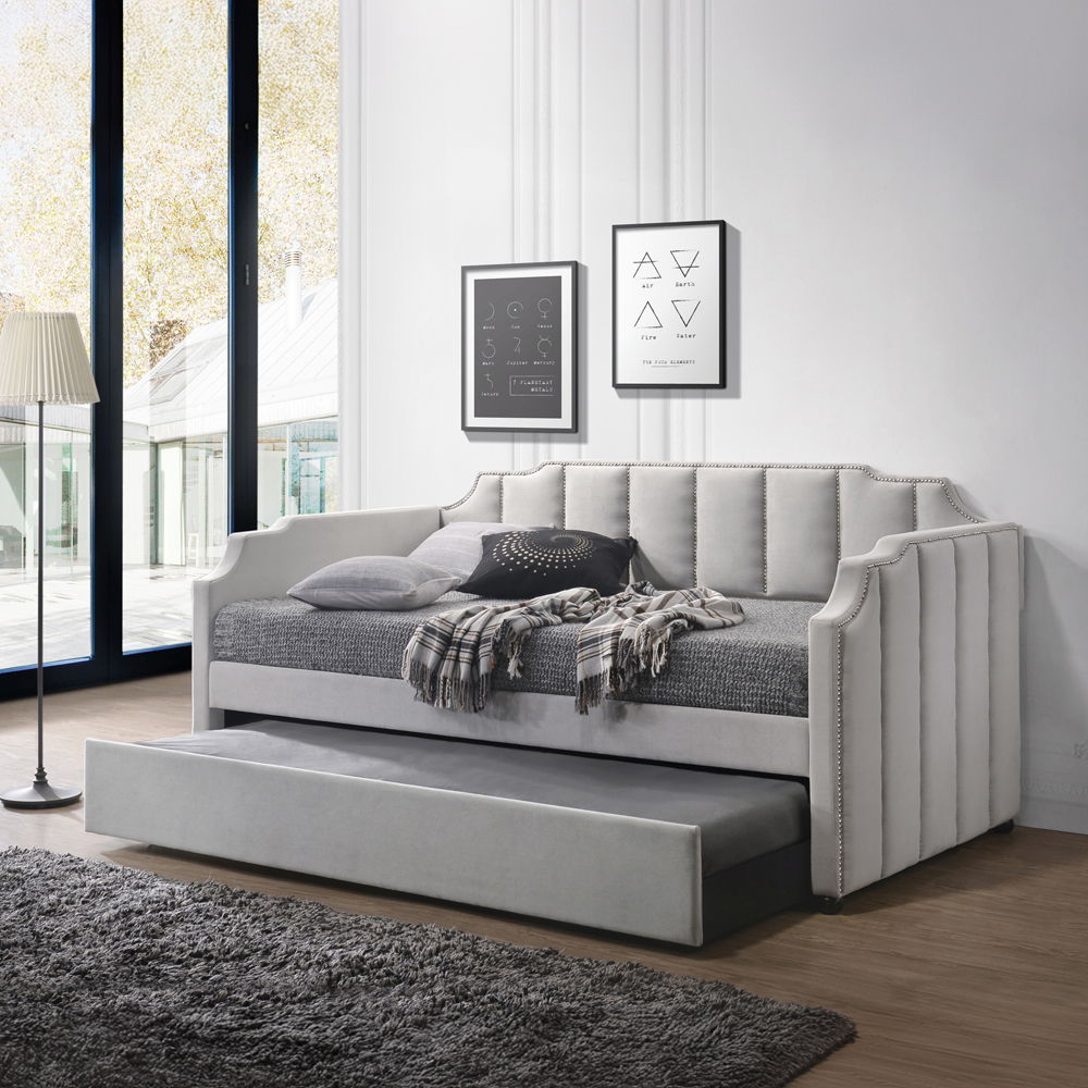 Peridot - Sofá cama - Terciopelo gris paloma