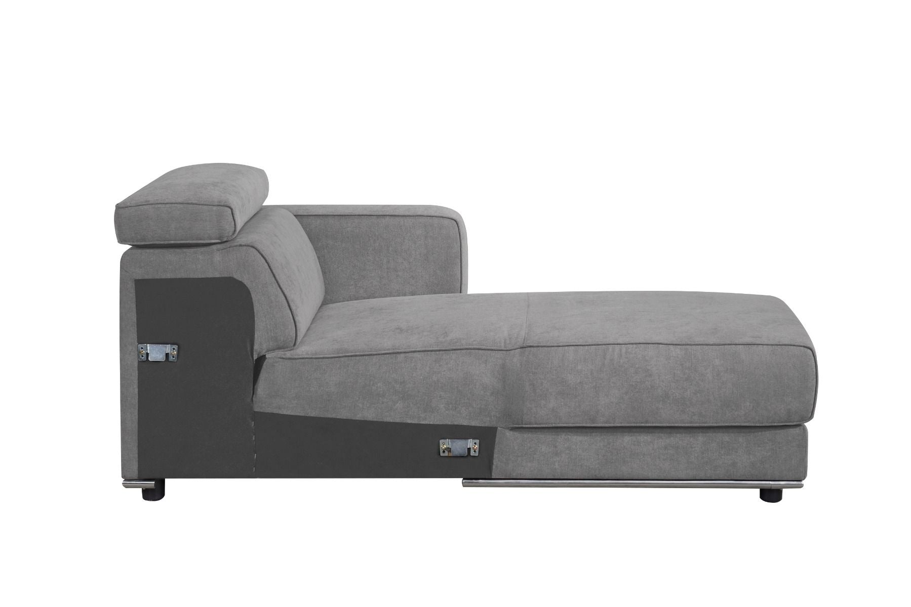 Alwin - Chaise - Tejido gris oscuro