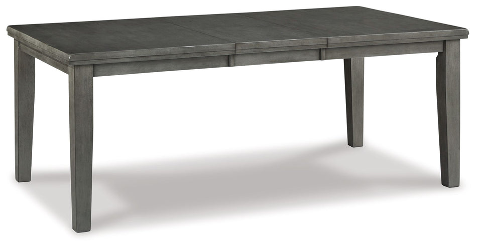 Hallanden - Gris - Mesa extensible rectangular con forma de mariposa para comedor