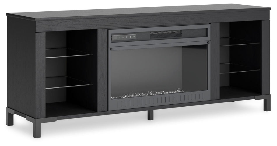 Cayberry - TV Stand With Fireplace - Black