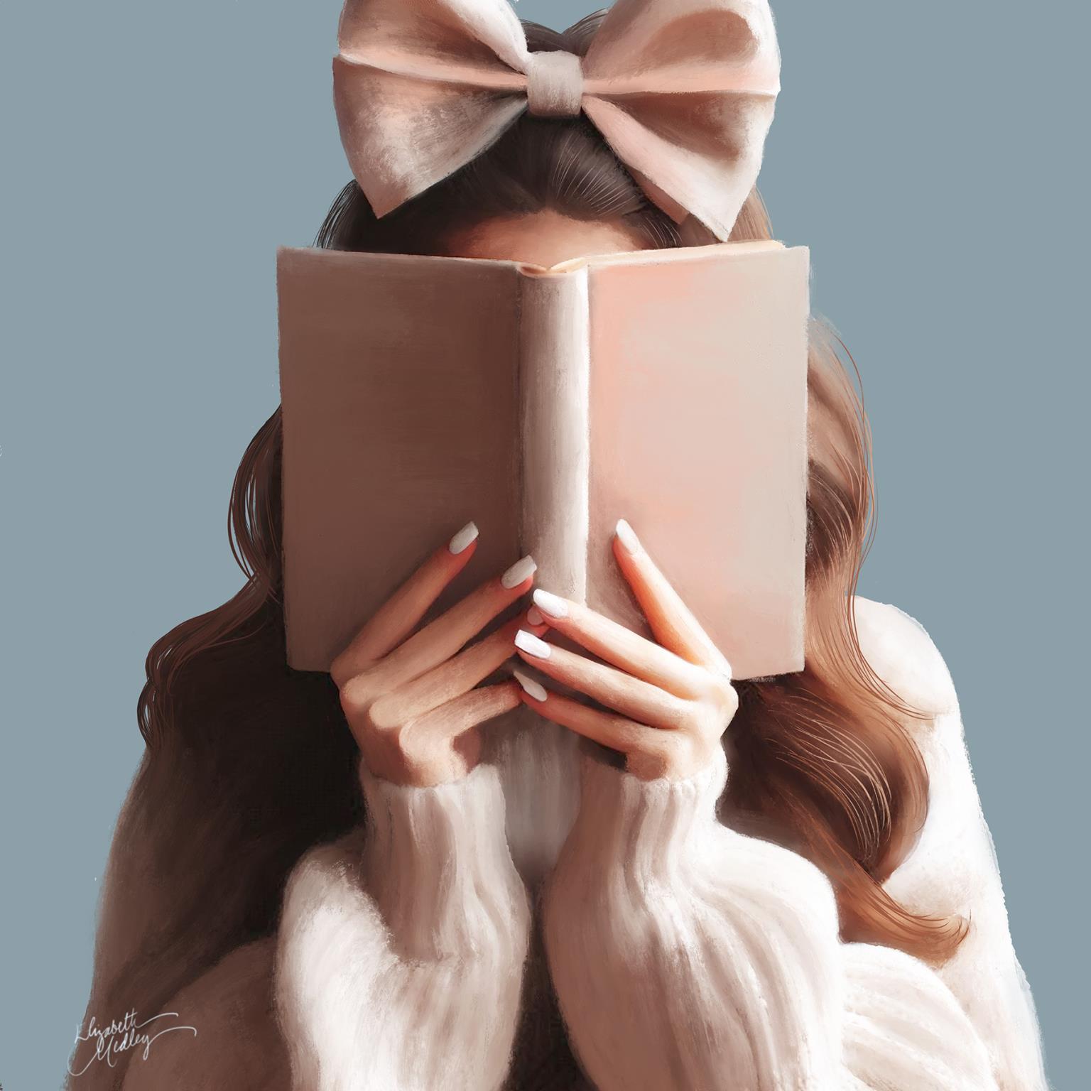 Bookworm By Elizabeth Medley (Framed) - Pink