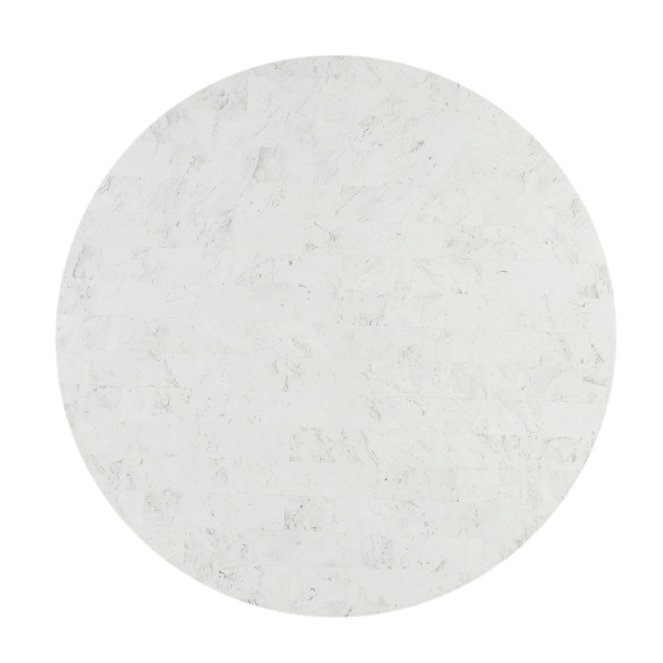 Kala - Round Dining Table With Marble Top - Natural Marble Top & Oak