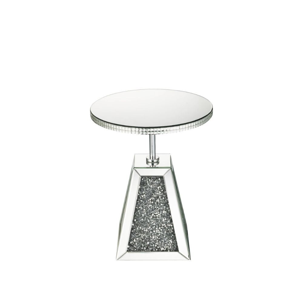 Noralie - Mesa auxiliar - Espejo y diamantes falsos - 20"