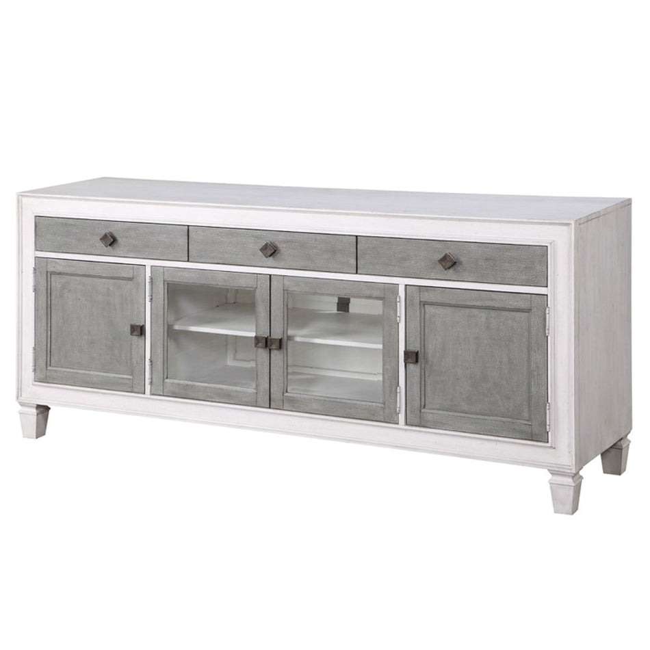 Katia - TV Stand - Rustic Gray & Weathered White