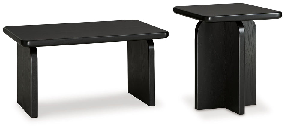 Mitchalli - Negro - Juego de mesa auxiliar (juego de 2)